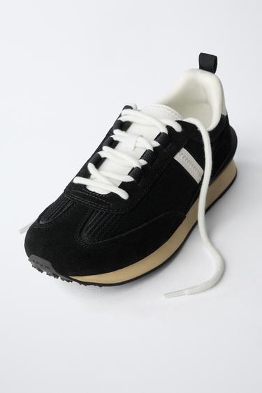 SPLIT SUEDE TRAINERS - Black by Zara - Image 2