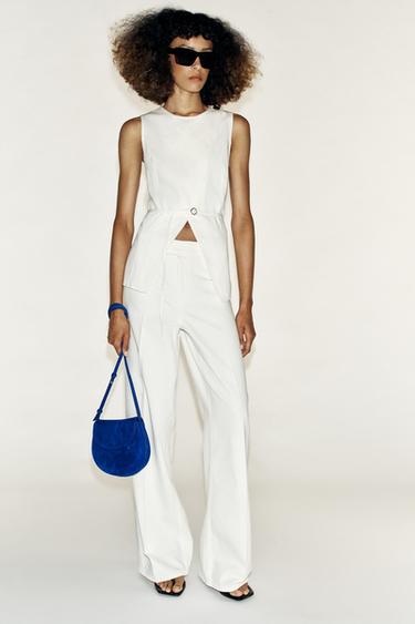 Z1975 DENIM WRAP WAISTCOAT WITH BELT - White by Zara