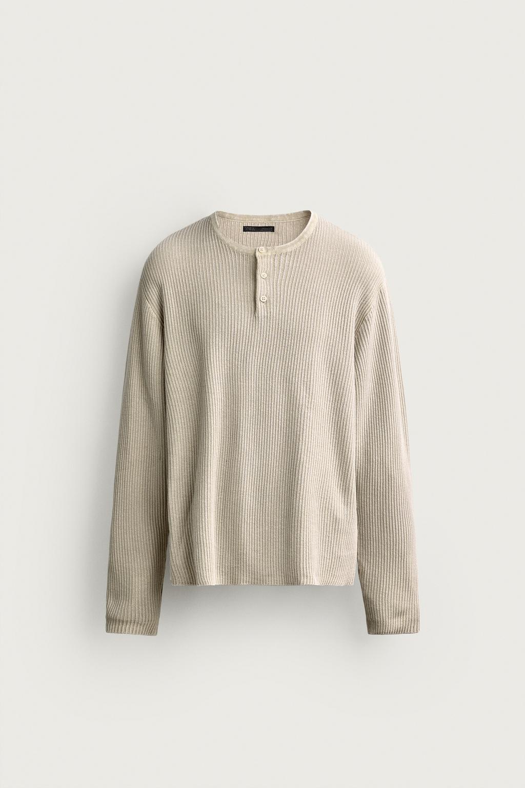 KNIT HENLEY T-SHIRT