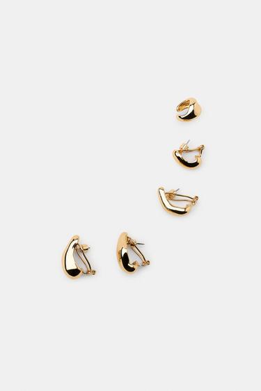 PACK OF 5 METAL EAR CUFF EARRINGS - Golden by Zara - Image 3