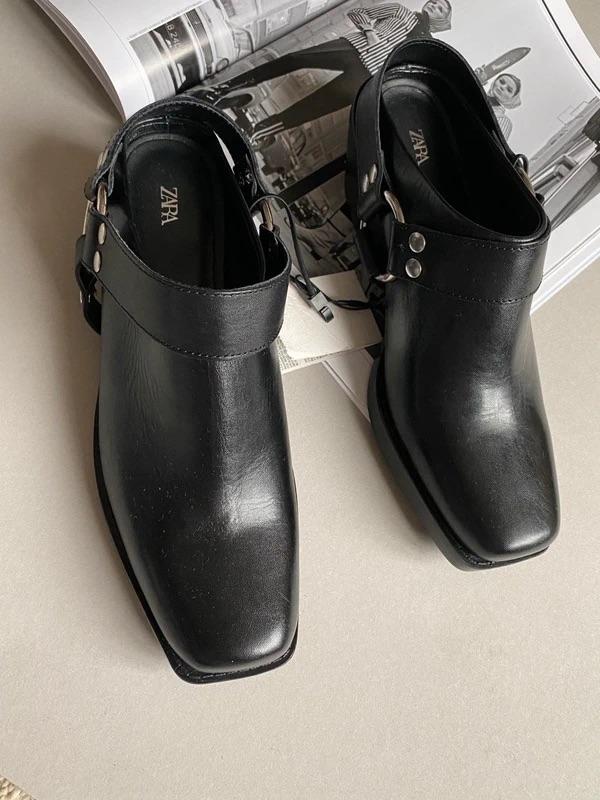 LEATHER BIKER CLOGS - Image 2