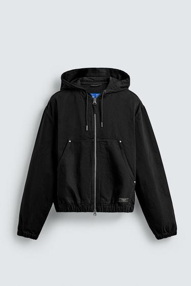 WASHED HOODED JACKET - Black by Zara
