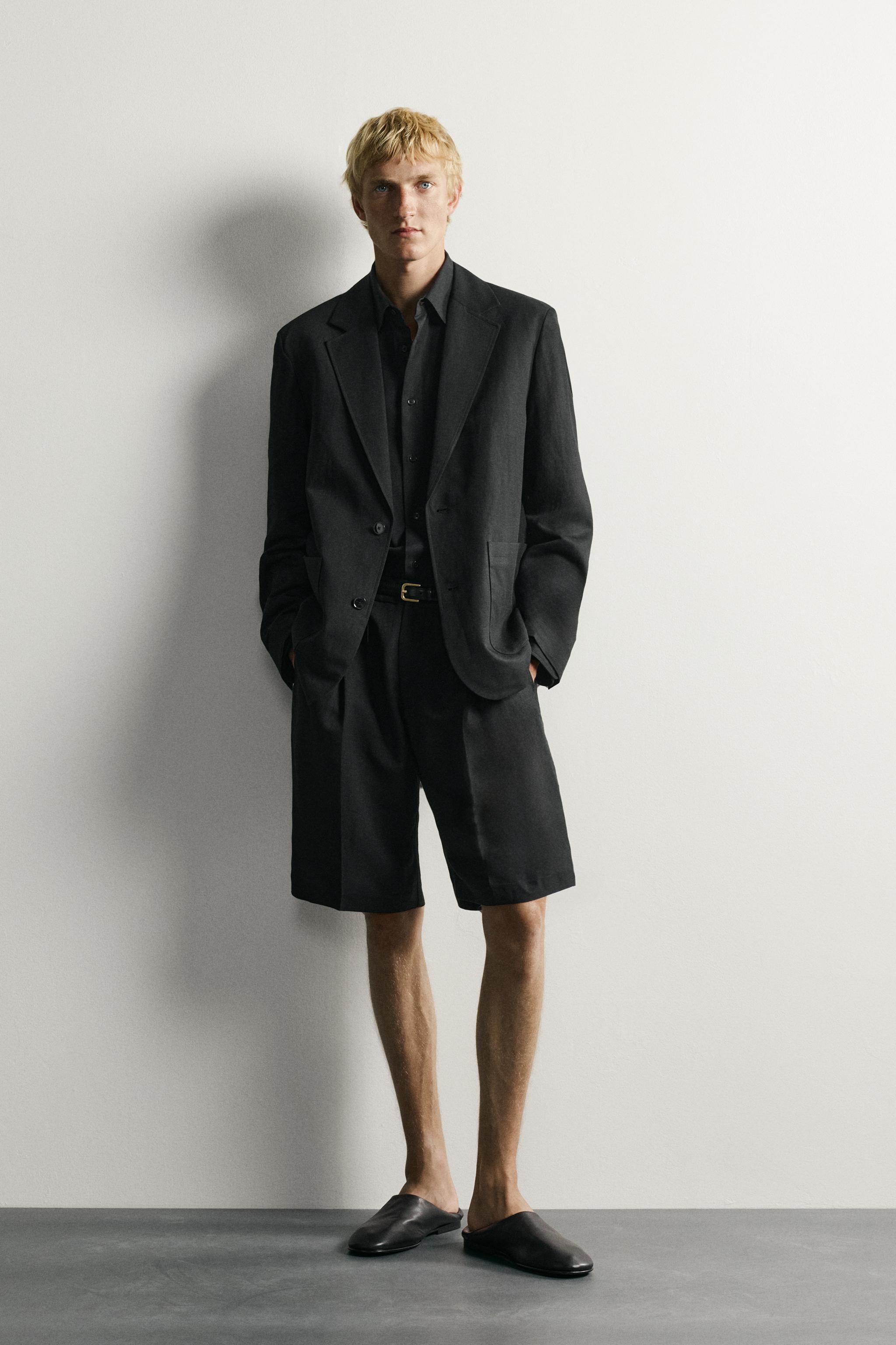 テクスチャー素材スーツブレザー - ブラック | ZARA Japan / 日本