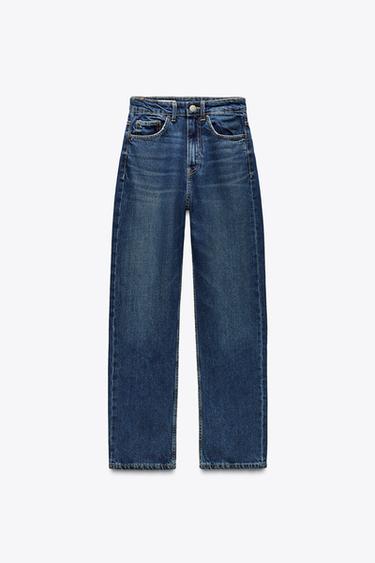 JEANS TRF MOM FIT TIRO ALTO - Marino de Zara