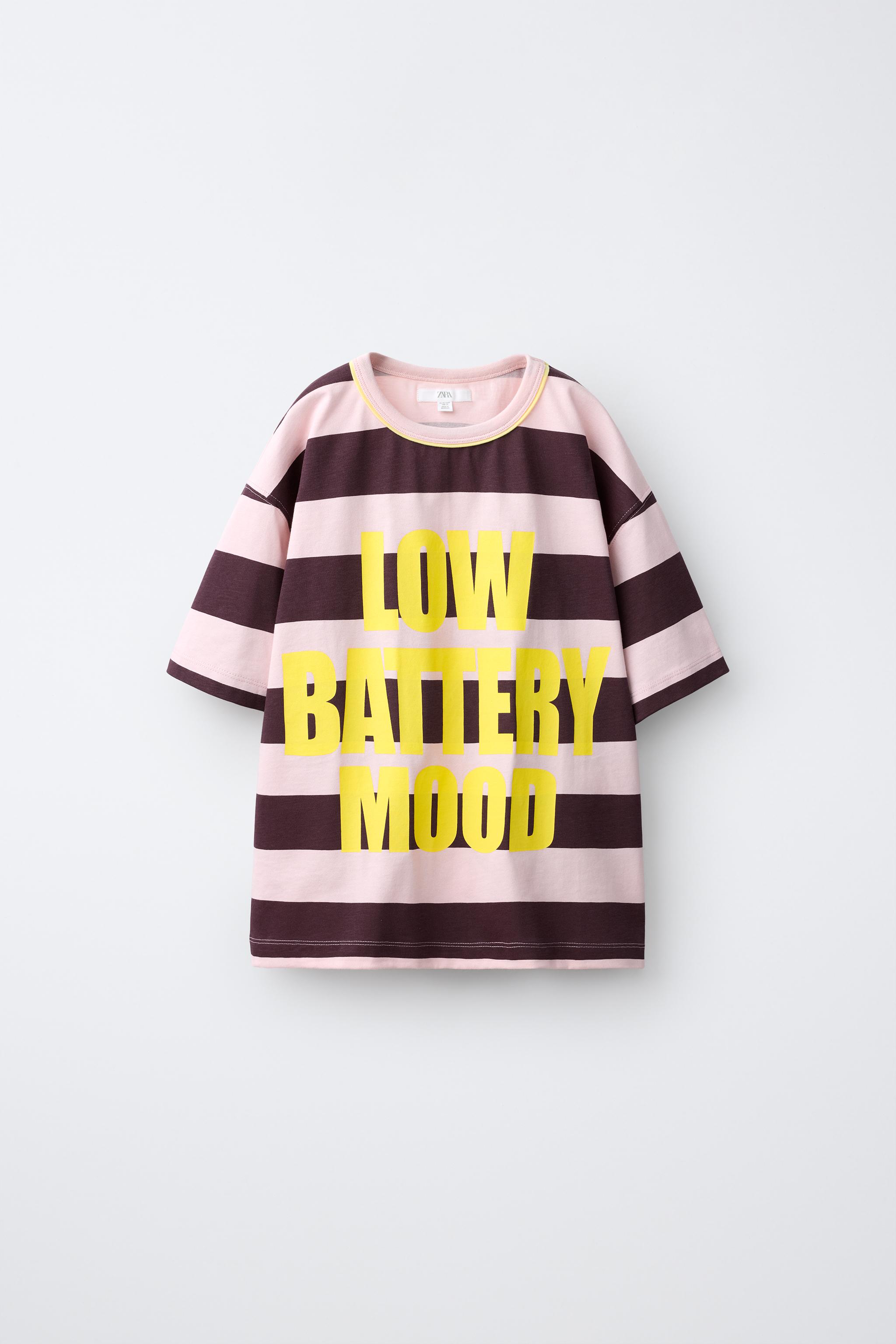 STRIPED TEXT PRINT T-SHIRT