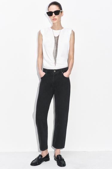 ZW COLLECTION CIGARETTE MID-WAIST JEANS - Black by Zara