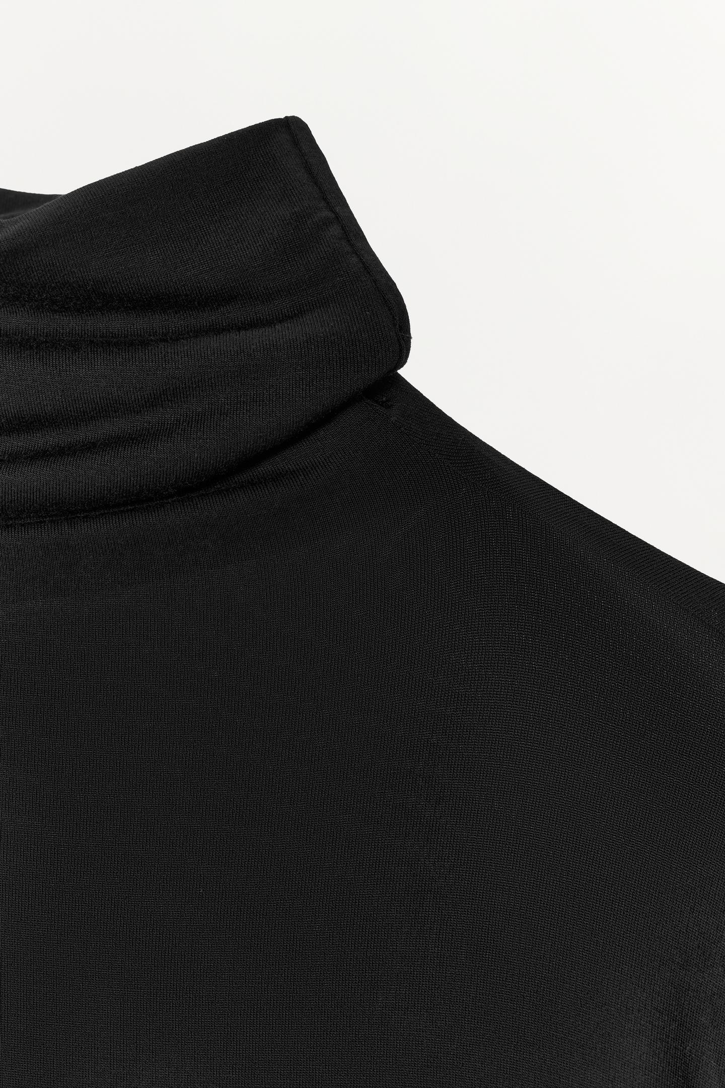 Женская футболка Zara Solid Viscose Blend, цвет: Чёрный — фото 5