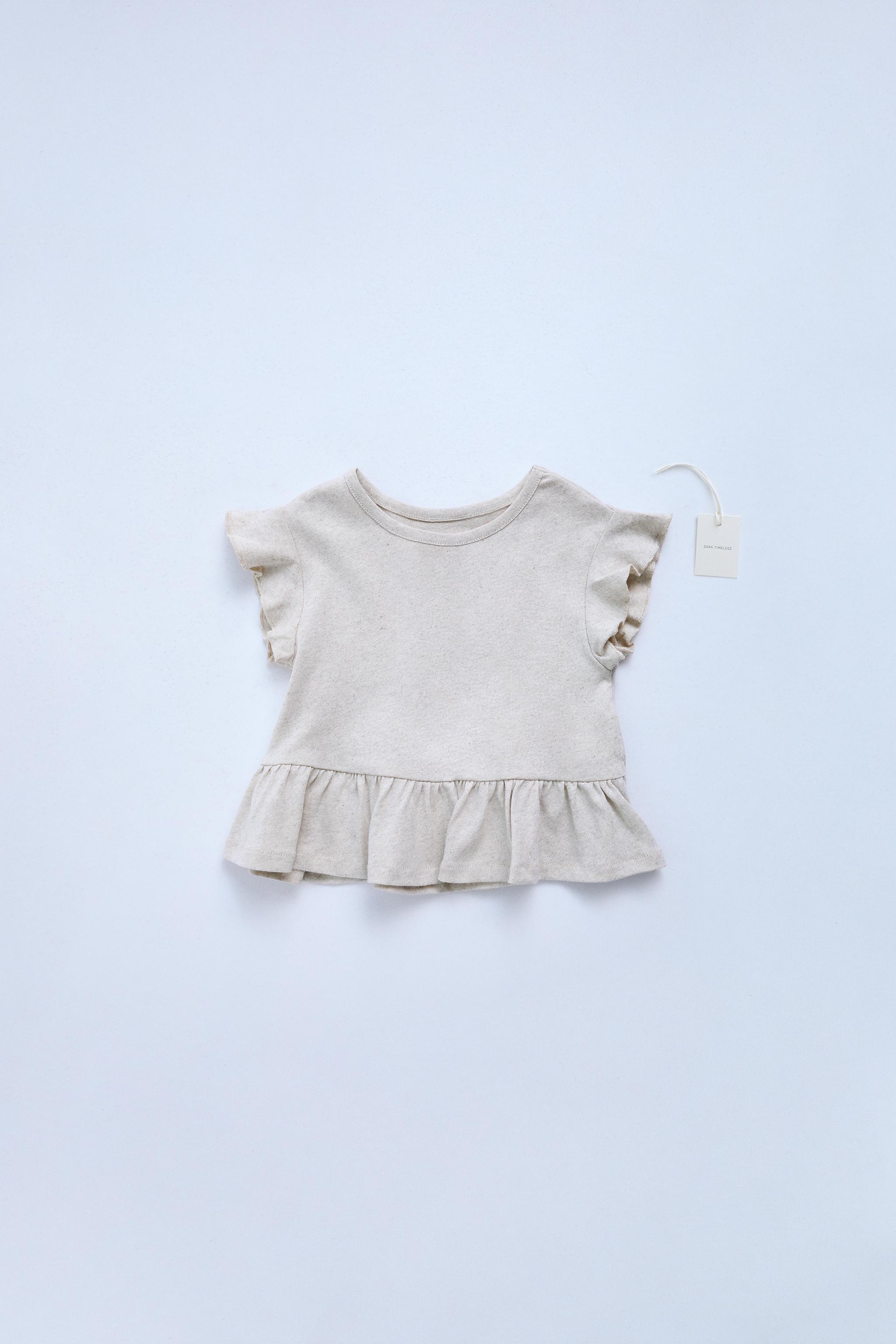 T-shirt Style Péplum Avec Nœud En Cuir - Taille S (6/8), Très élégant, Neuf Avec étiquettes