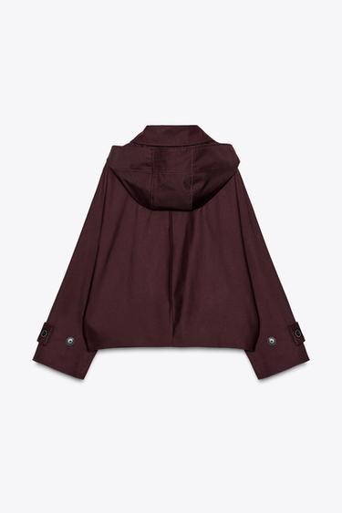 ZW COLLECTION WATER-REPELLENT TRENCH COAT - Burgundy by Zara - Image 5