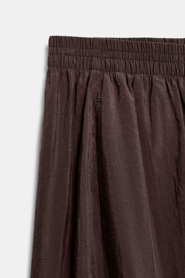 PANTALON BOUFFANT À TAILLE ÉLASTIQUE - Marron de Zara - Image 7