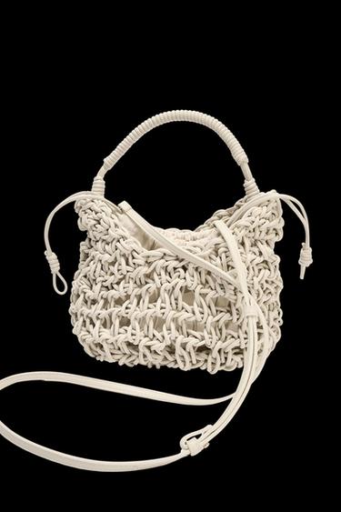 TOPSTITCHED BRAIDED HANDBAG - Ecru by Zara