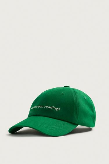 0FR. PARIS X ZARA CONTRAST EMBROIDERY CAP - Green by Zara