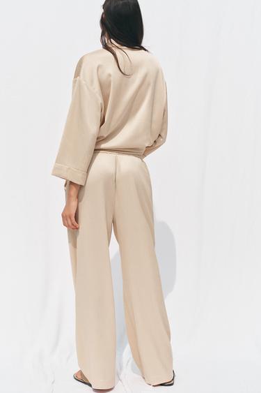PANTALON LARGE EFFET FROISSÉ - Cave de Zara - Image 4