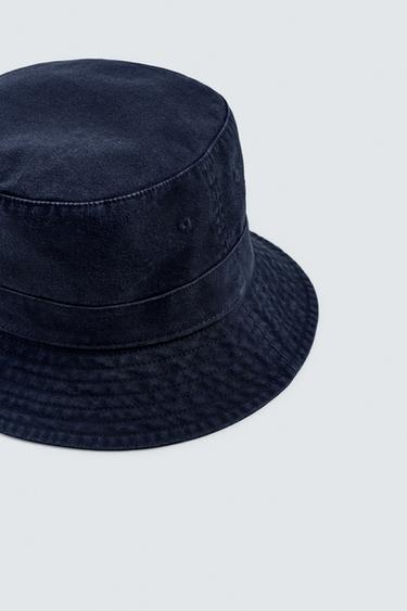 CHAPEAU BOB DÉLAVÉ - Bleu marine de Zara - Image 4