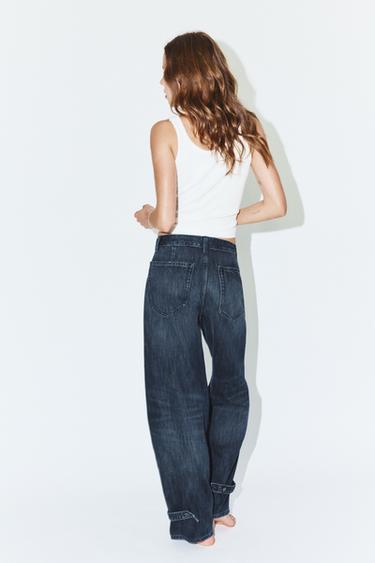 TRF BALLOON MID-WAIST JEANS WITH BELT LOOPS - Indigo by Zara - Image 4