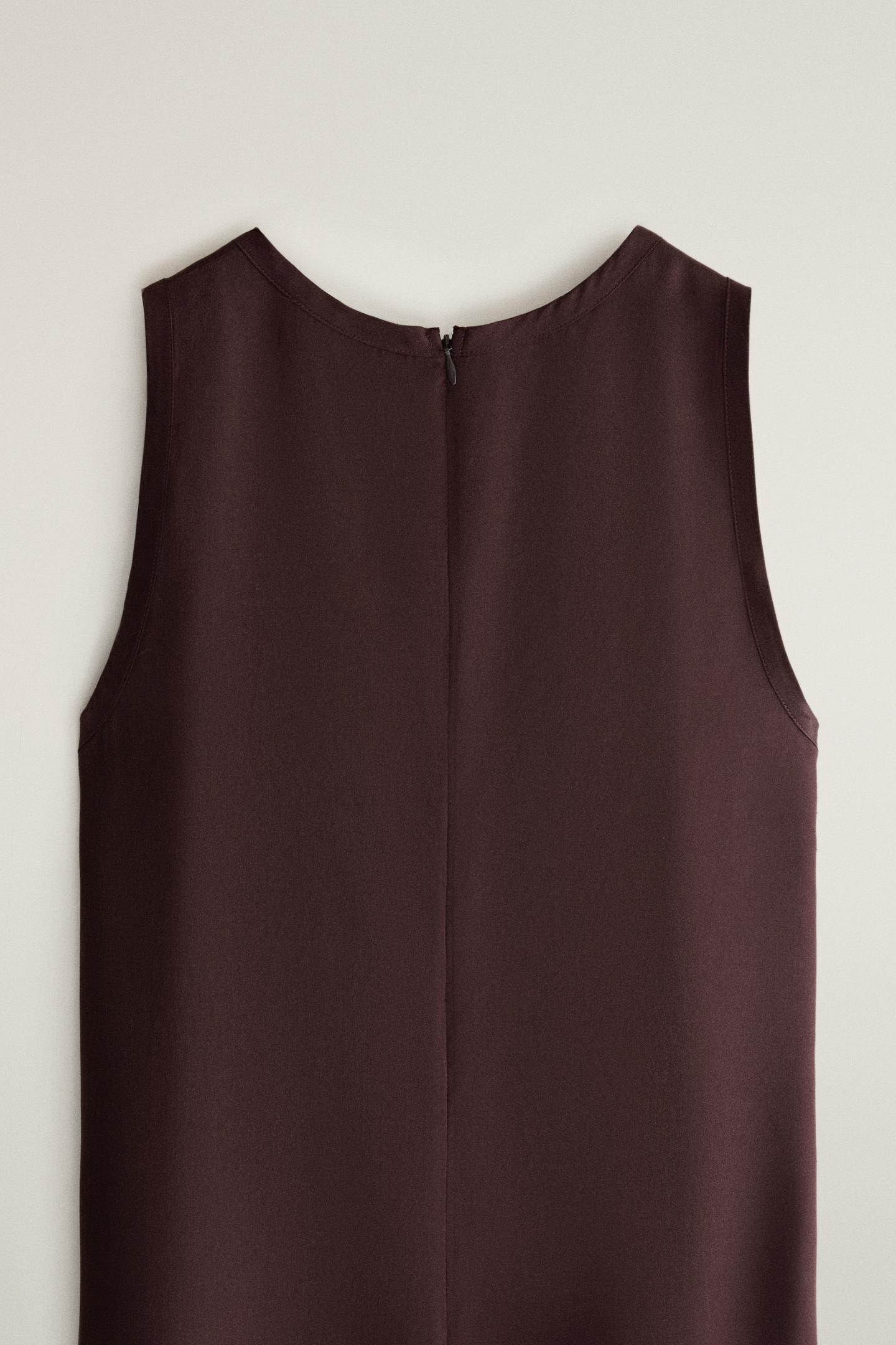 Женский топ Zara Mulberry Silk Top, цвет: Бордовый — фото 5