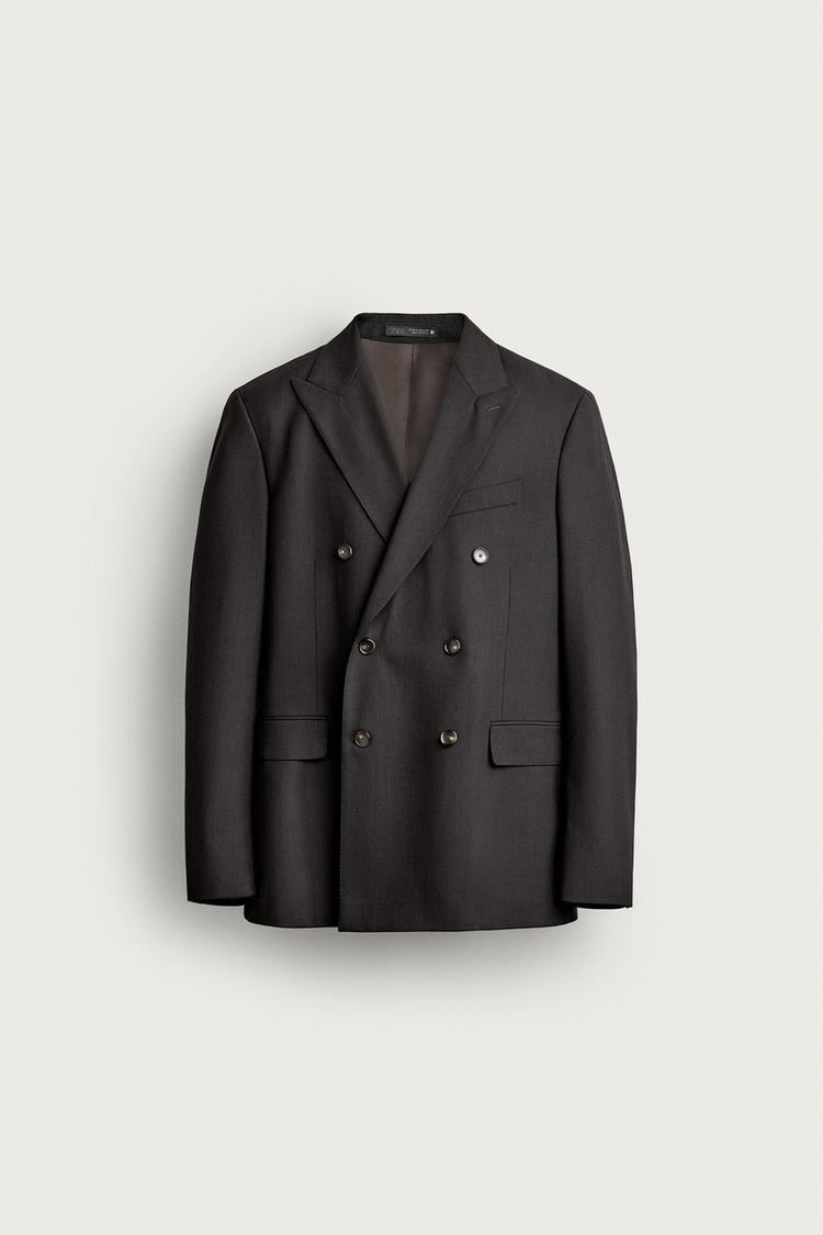 STRIPED SUIT DOUBLE-BREASTED BLAZER