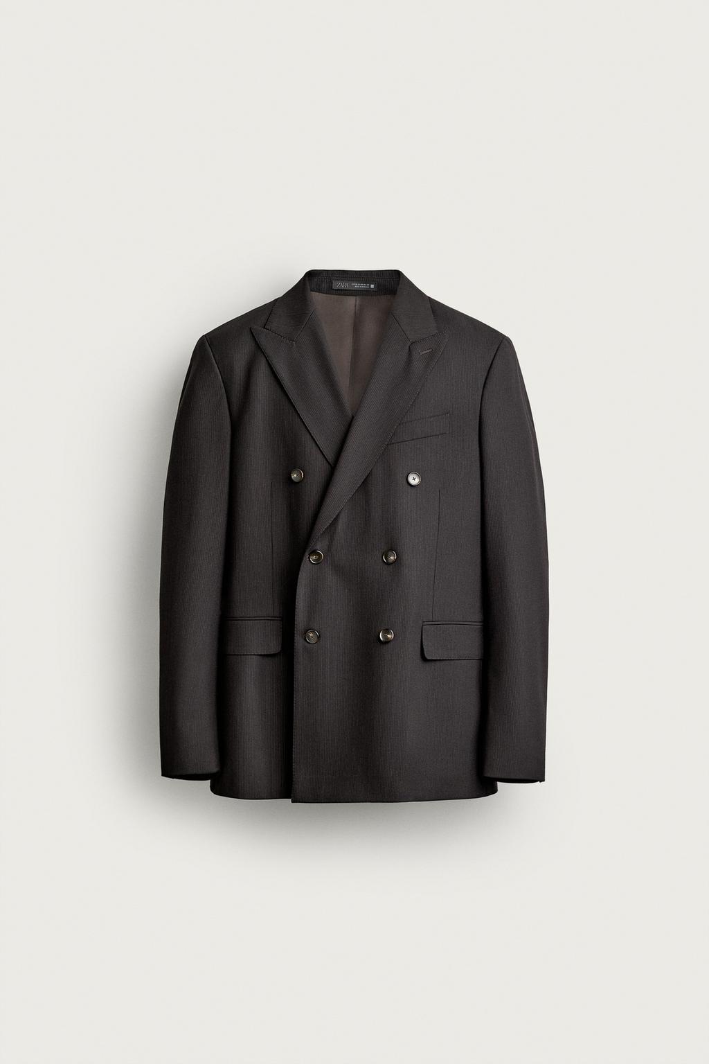 STRIPED SUIT DOUBLE-BREASTED BLAZER