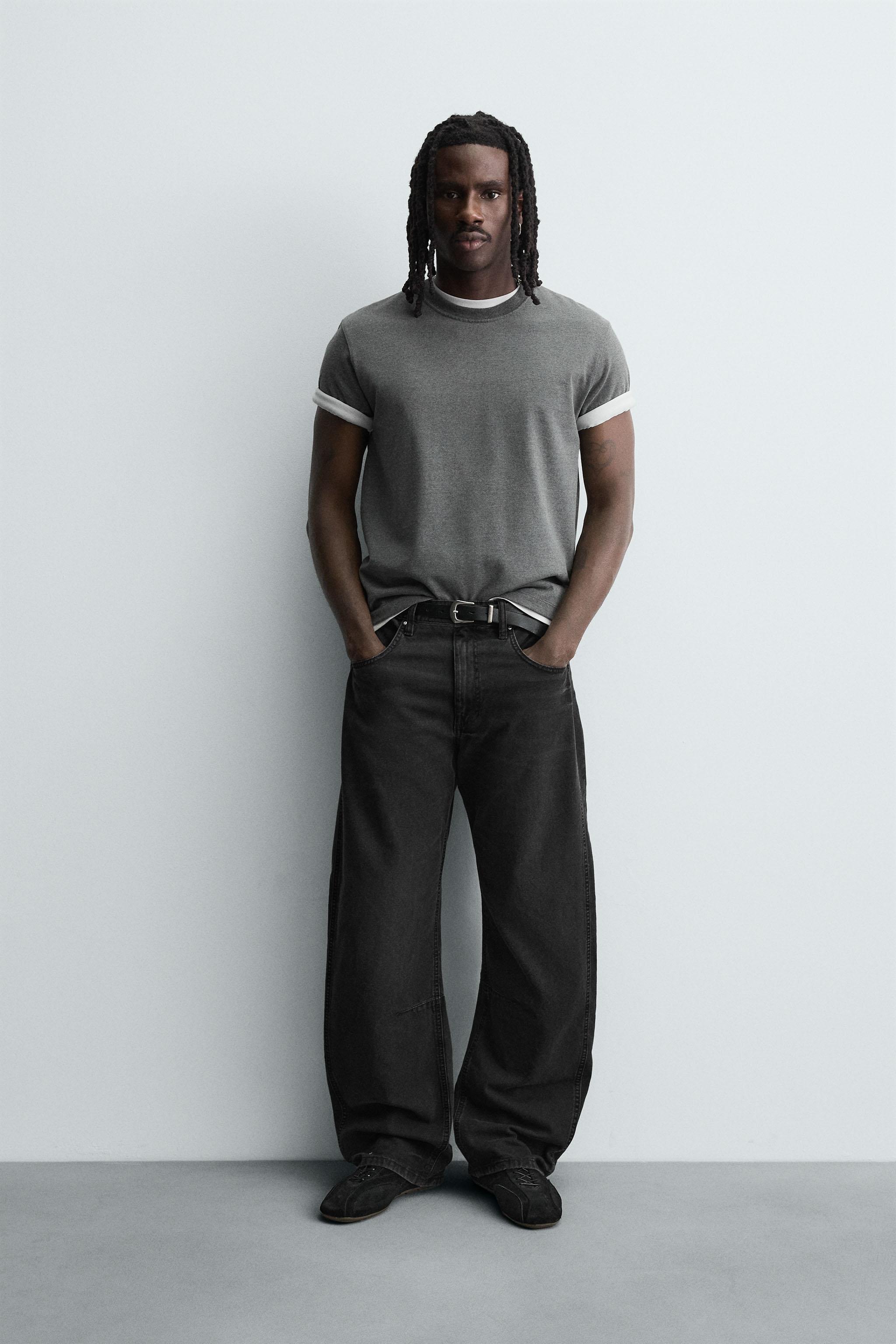 ZARA バギーデニム　EUR34 USA2 MEX24 ブラック　黒 ZARA バギーデニム EUR34 USA2 MEX24 ブラック 黒