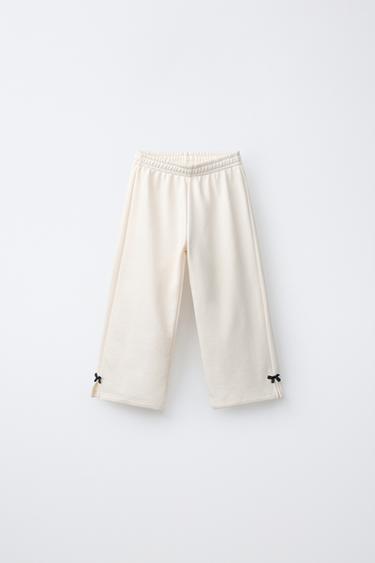 PANTALÓN CULOTTE LACITOS - Crudo de Zara - Imagen 0
