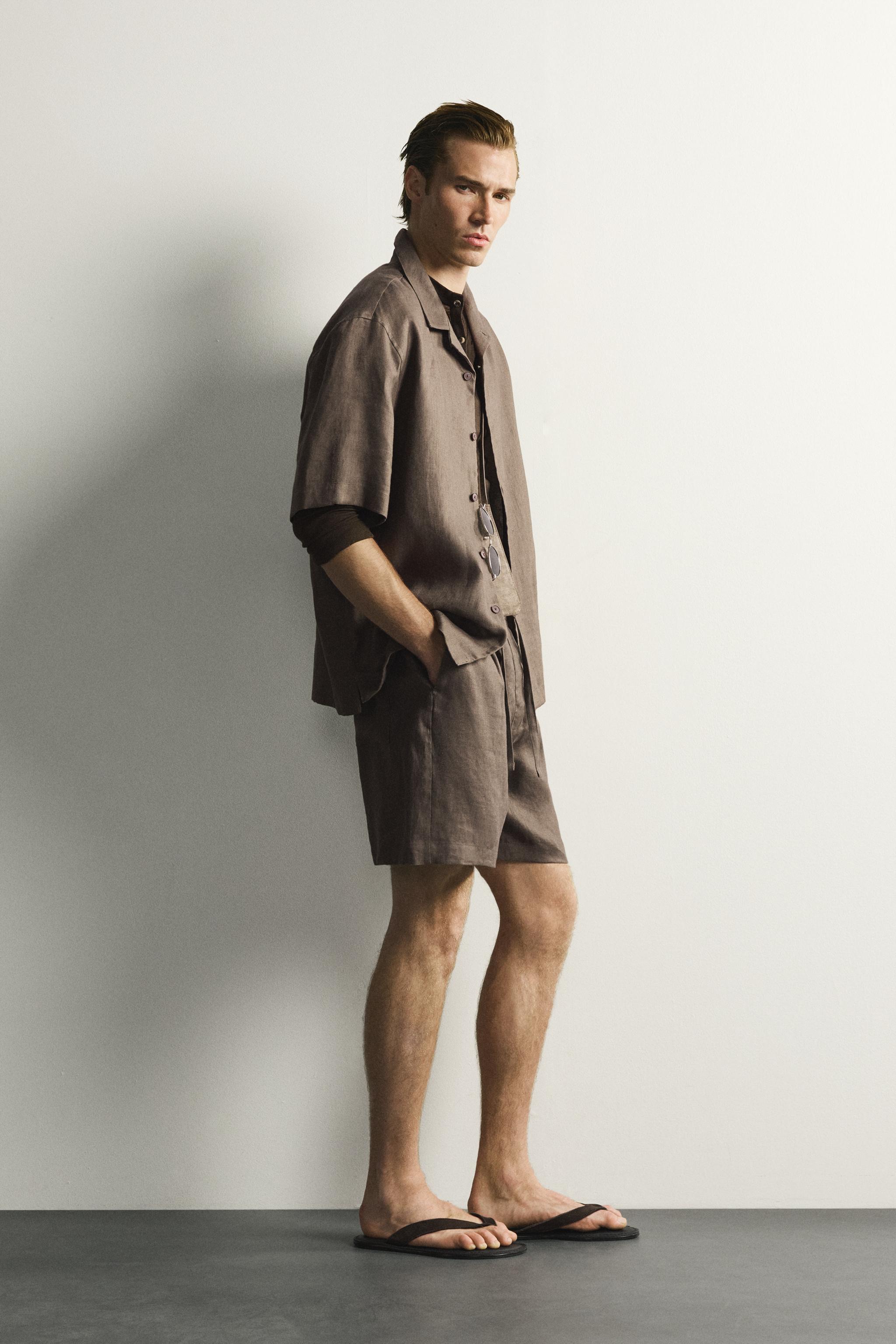 Zara %100 KETEN RELAXED FIT GÖMLEK görsel 4