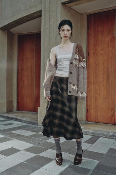 BRUSHED EFFECT JACQUARD KNIT CARDIGAN - Multicoloured by Zara