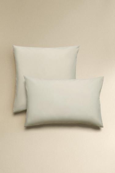 WASHED COTTON PERCALE PILLOWCASE X SOCIETY LIMONTA - Stone by Zara
