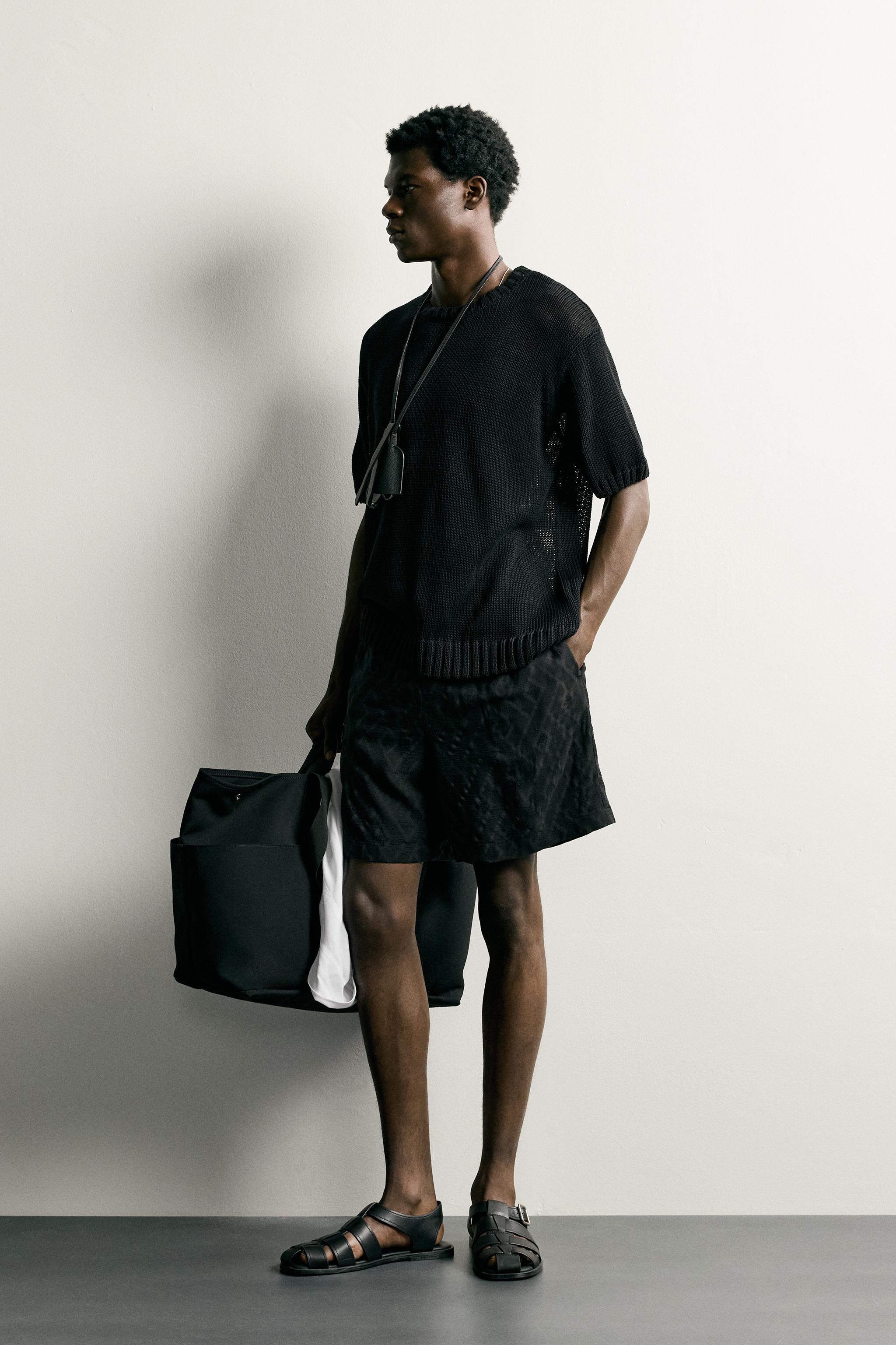 Мужские шорты Zara GEOMETRIC JACQUARD SHORTS — фото 4