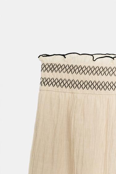 CULOTTES WITH CONTRAST SEAMS - Sand by Zara - Image 7