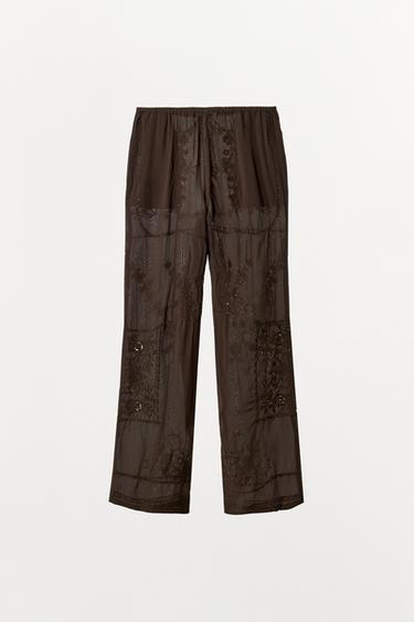 PANTALON BRODERIES ET FANTAISIES - Marron de Zara - Image 5