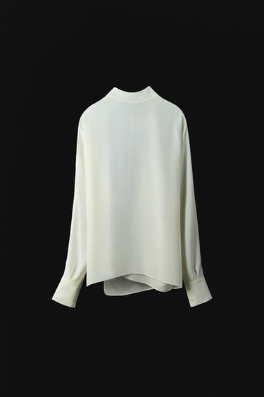 ZW COLLECTION FLOWING WRAP BLOUSE - Ecru by Zara - Image 8