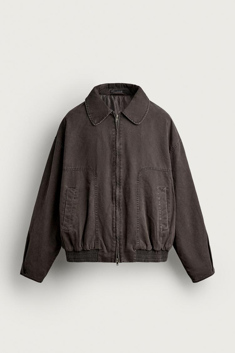 WASHED PADDED BOMBER JACKET