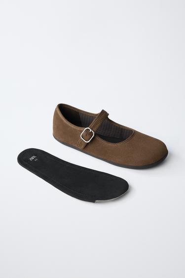 BALLERINES BAREFOOT EN CUIR - Marron de Zara - Image 3