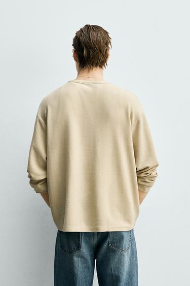 TEXTURED POLO T-SHIRT - Ecru by Zara - Image 2