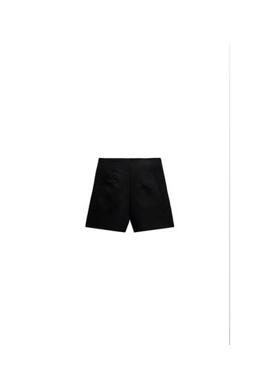 DOUBLE FABRIC SHORTS WITH A HIGH WAIST