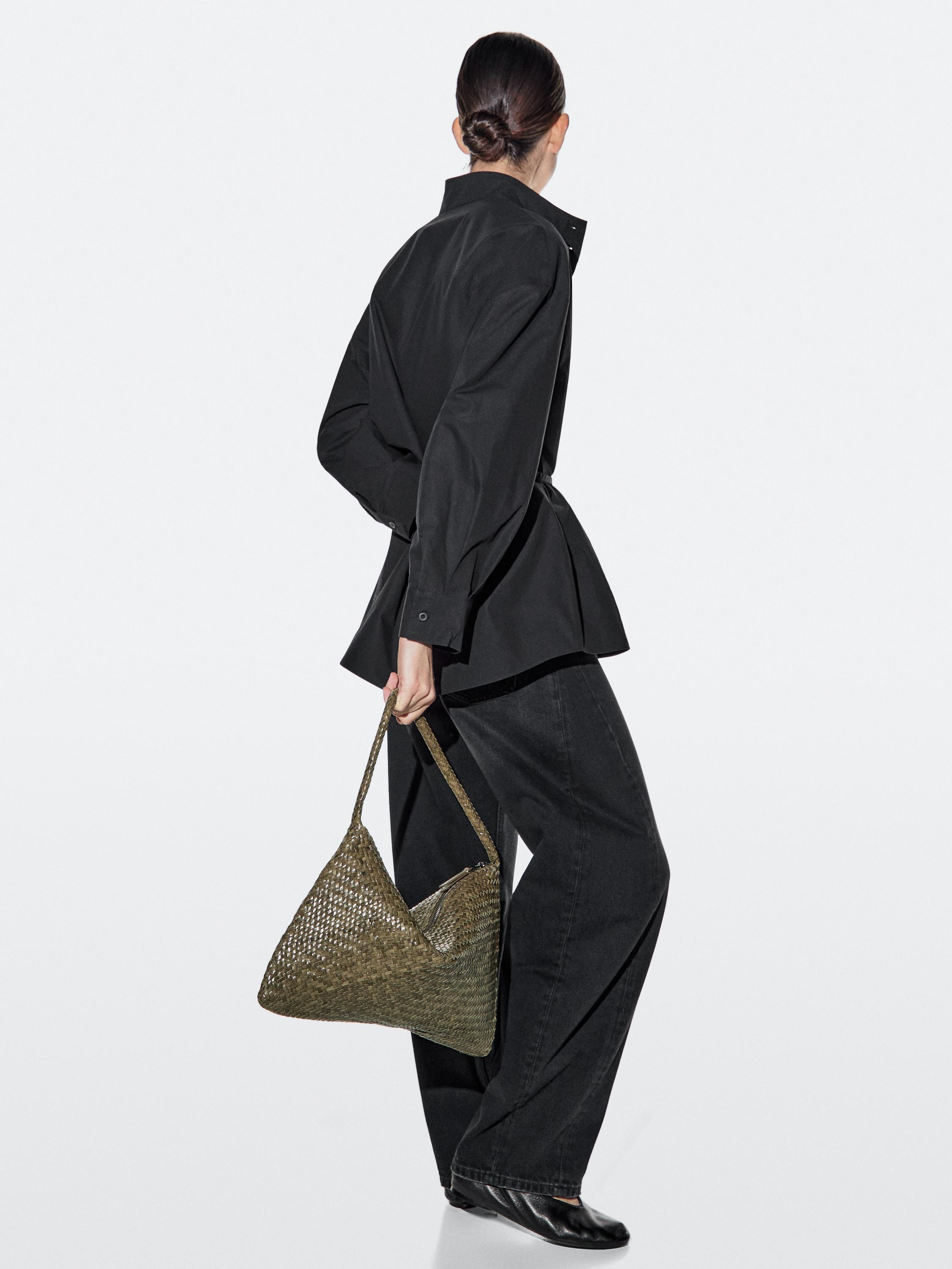 Sac à bandoulière en cuir tressé
