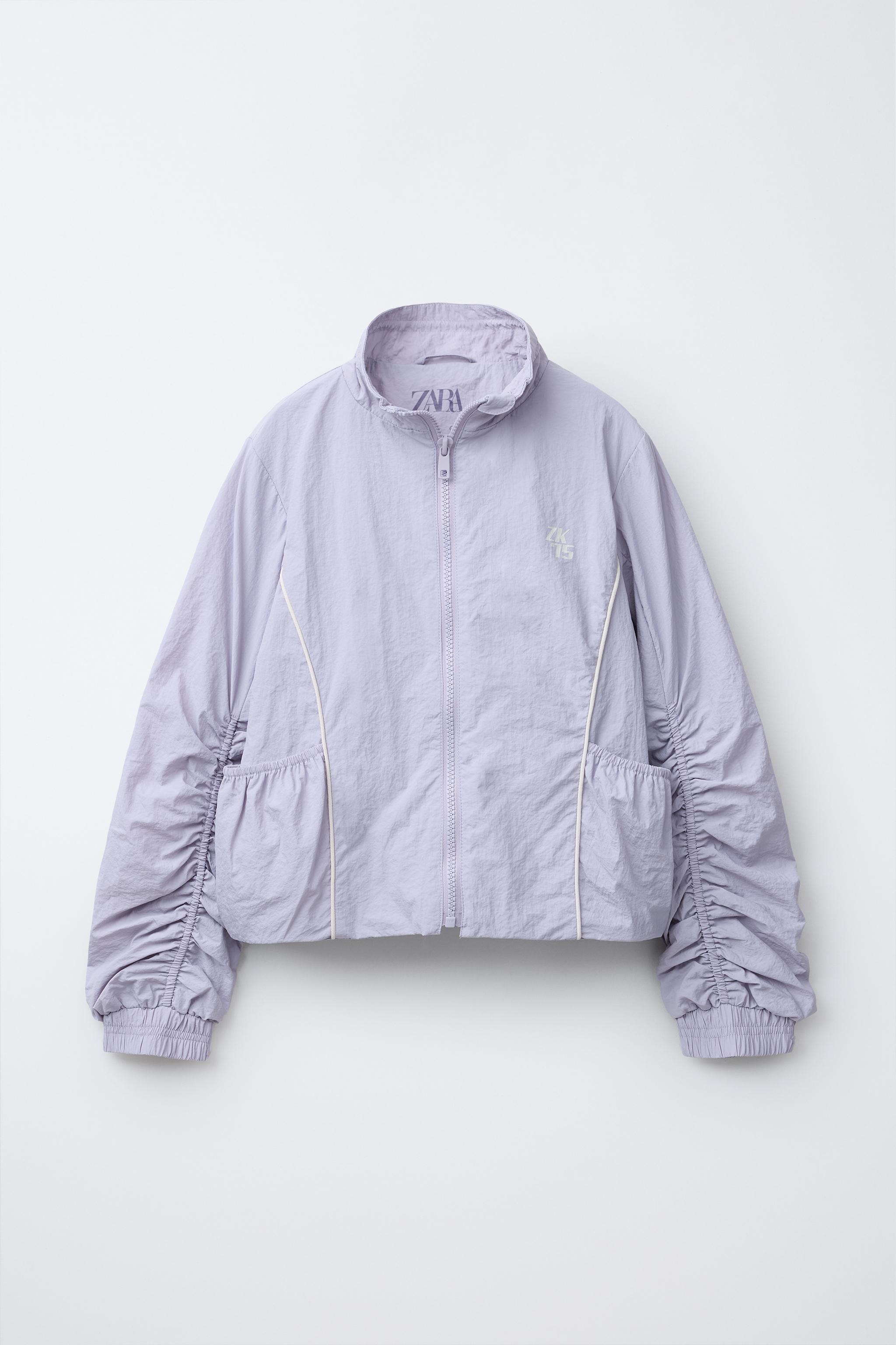 コントラストパイピングナイロンジャケット - 薄紫 | ZARA Japan