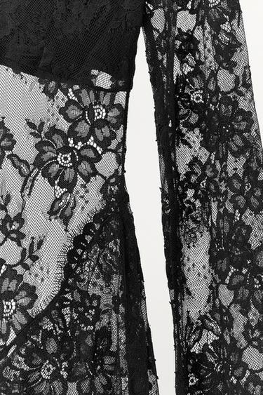 LONG LACE DRESS WITH BACK NECKLINE - Black by Zara - Image 8