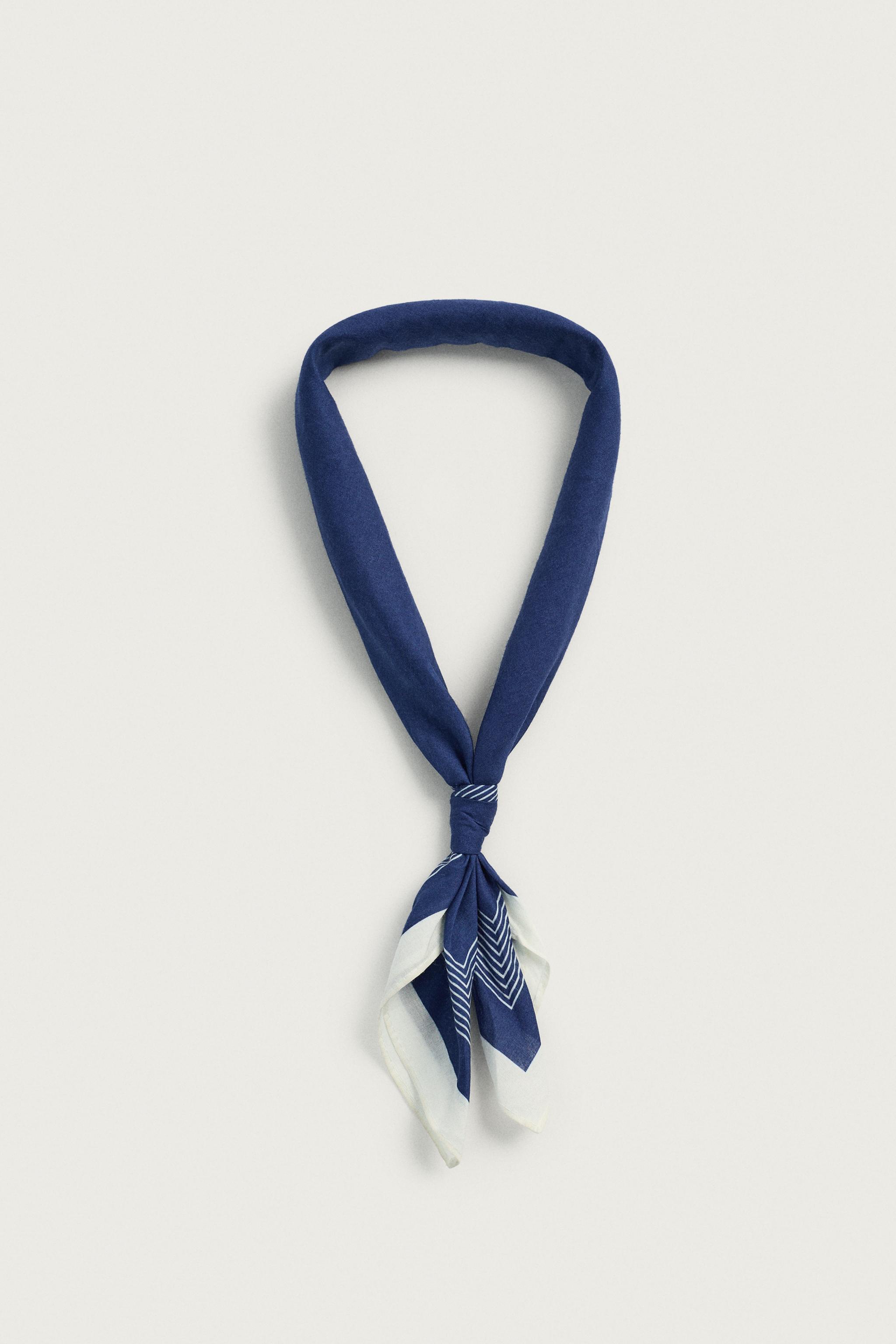 TEXT PRINT BANDANA — Navy blue