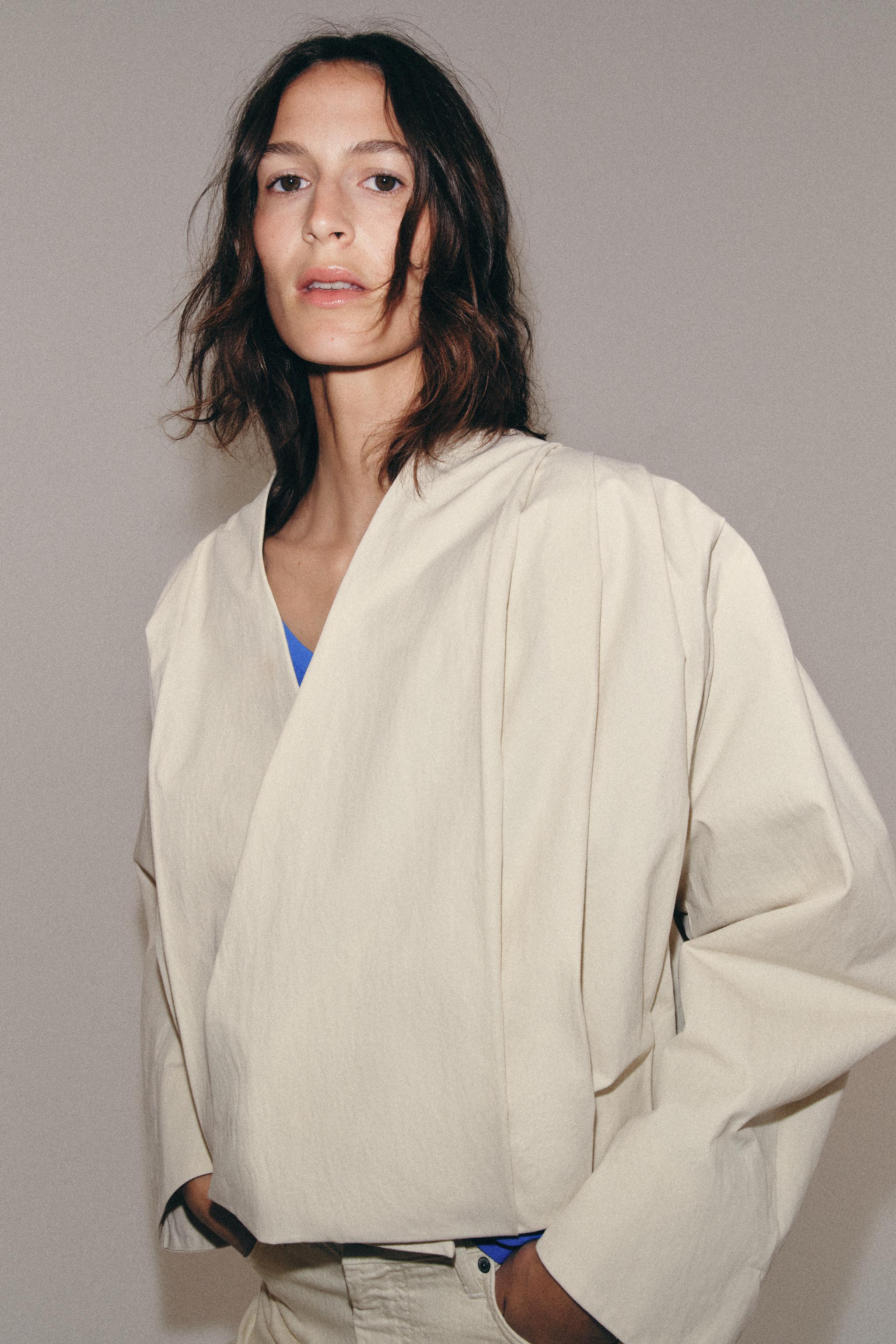 PLEATED WRAP JACKET ZW COLLECTION