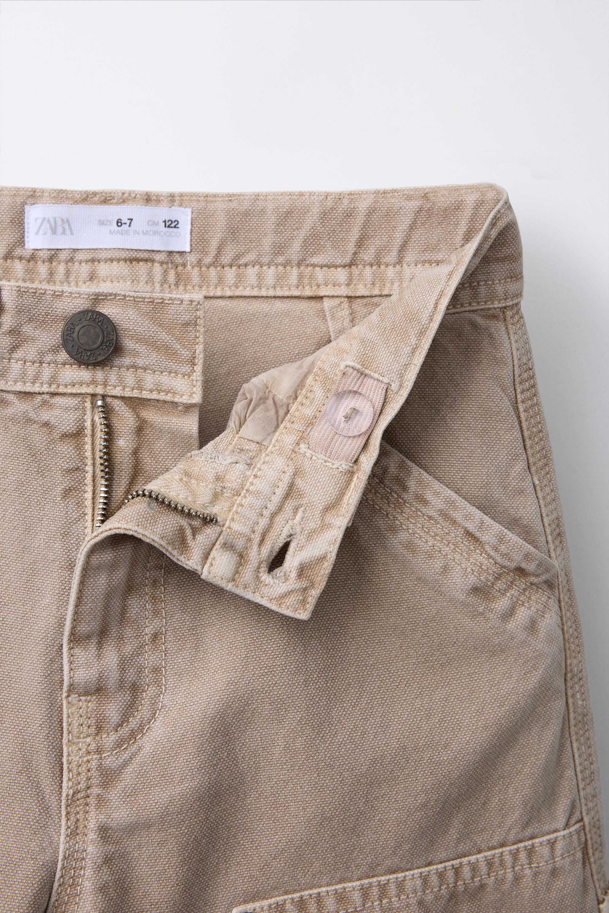WIDE LEG CARPENTER PANTS - Beige | ZARA United States WIDE LEG CARPENTER PANTS - Beige | ZARA United States