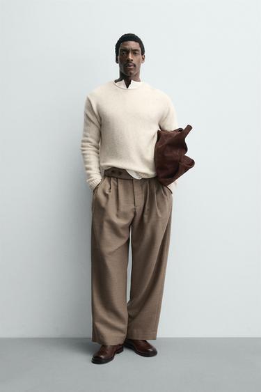 LIMITED EDITION WIDE-LEG TROUSERS WITH BELT - Brown / Taupe by Zara