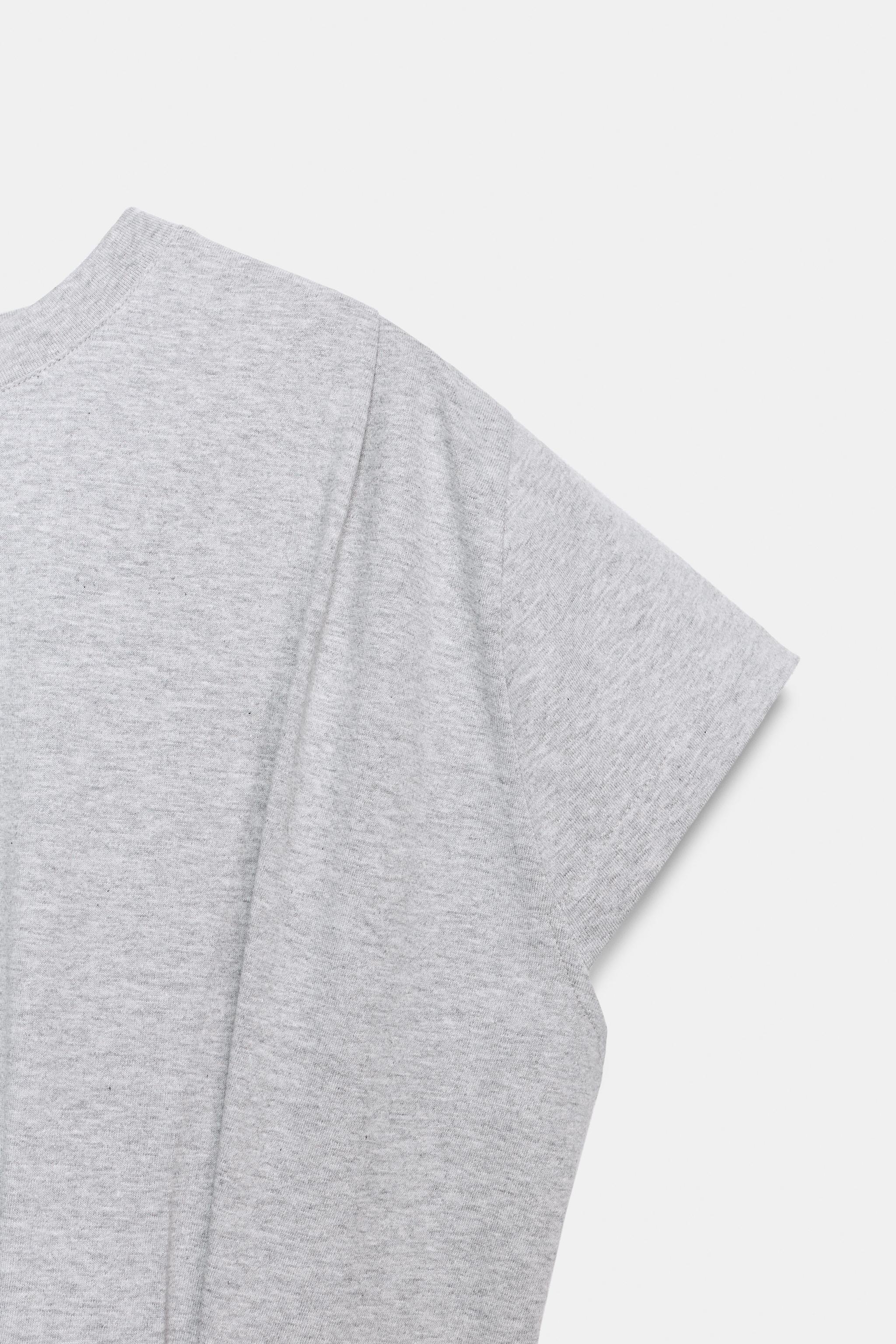 ASYMMETRIC PLEATED T-SHIRT
