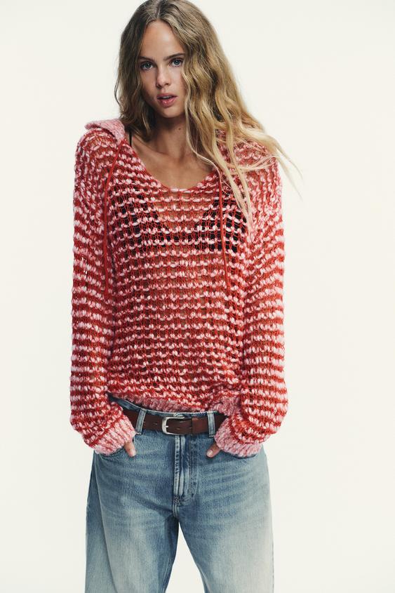 Jersey De Punto Con Cuello Enrollado ROSA