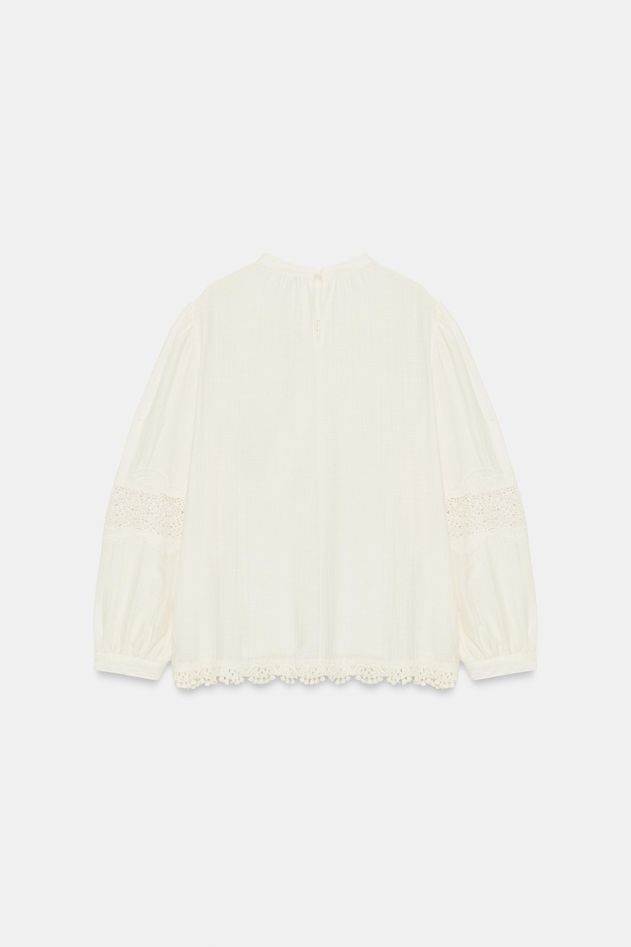 Zara ROMANTIC LACE BLOUSE — фото 8