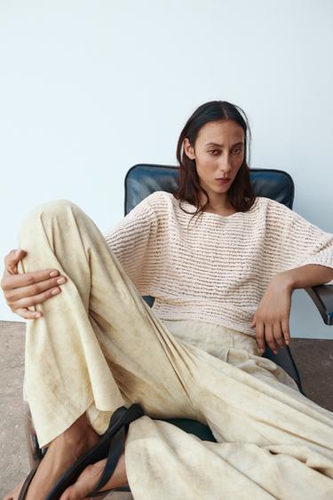 ZW COLLECTION TROUSERS WITH DARTS - Ecru by Zara