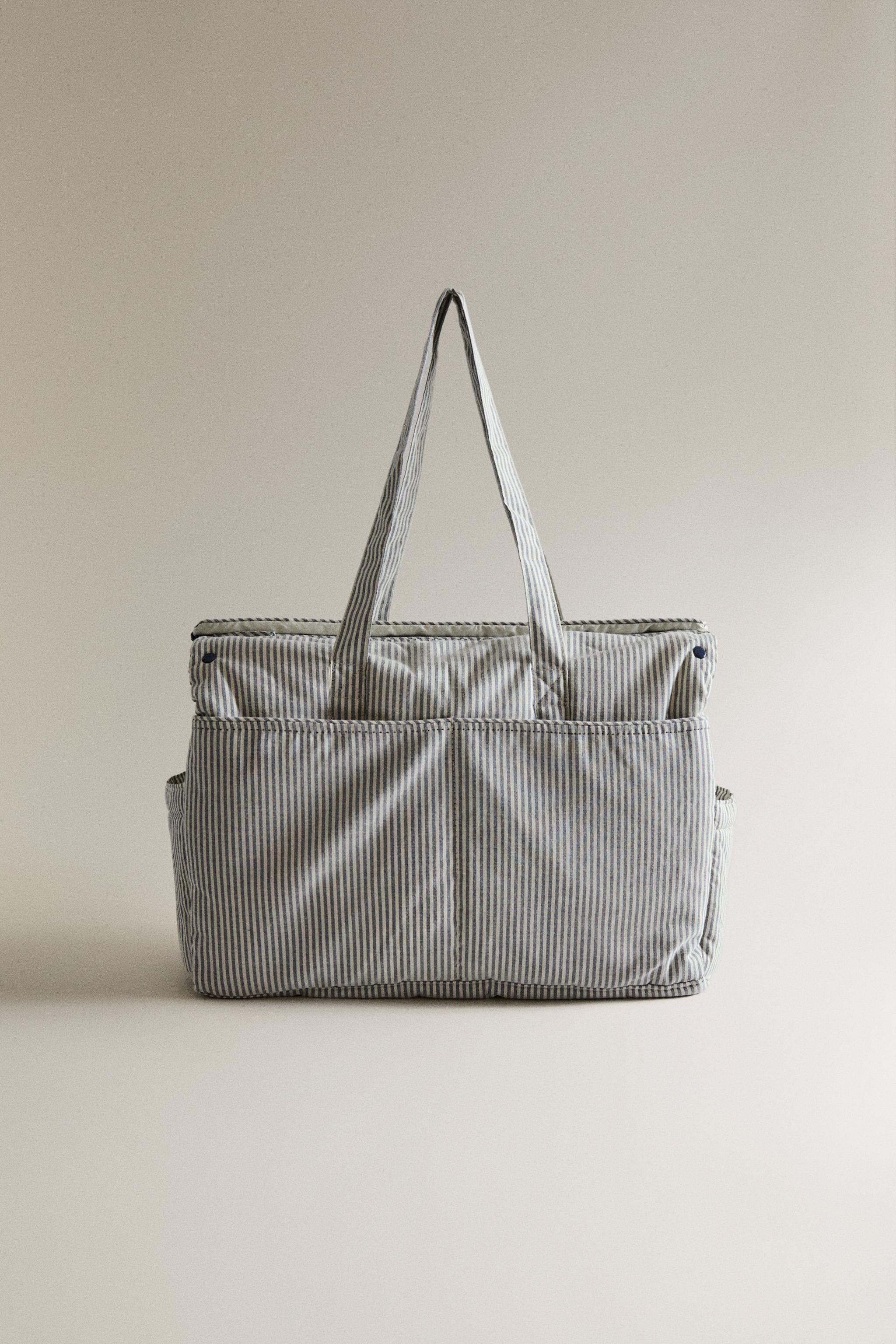 STRIPED COTTON DIAPER BAG