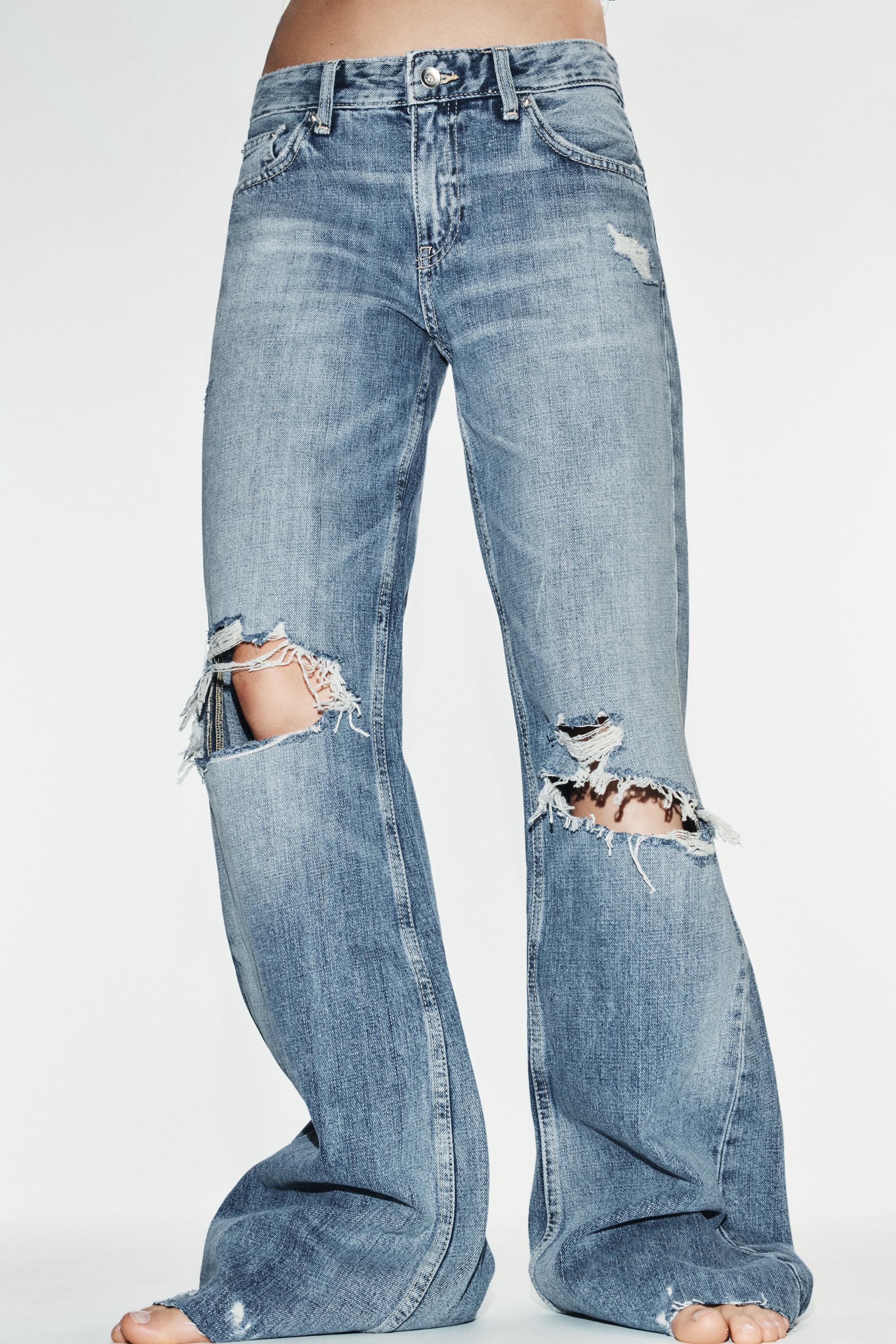 TRF MID-RISE DISTRESSED FLARE JEANS