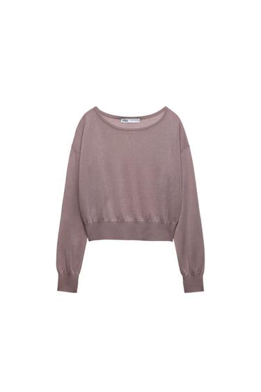 SEMI-SHEER KNIT SWEATER