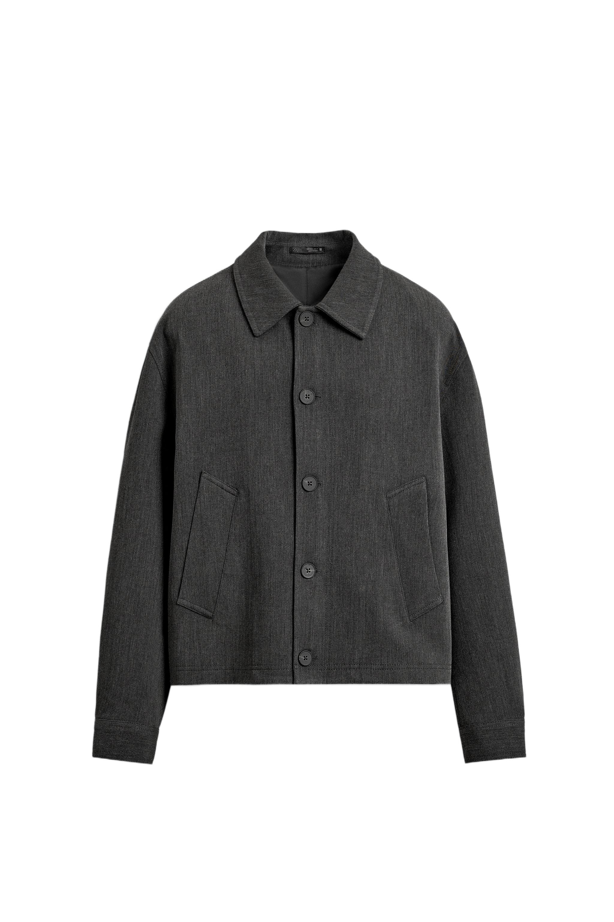 テクスチャー シャツジャケット - ダークグレー | ZARA Japan / 日本